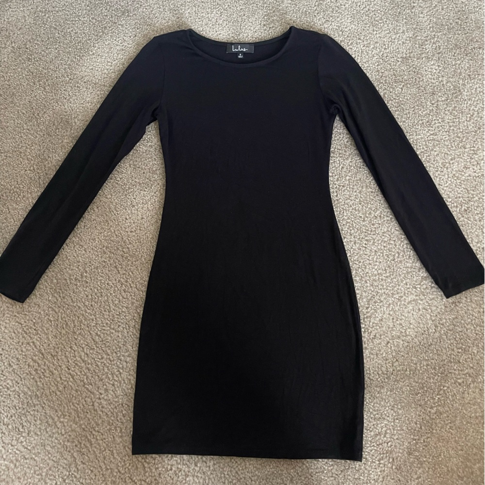 Lulu's Black Long Sleeve Dress